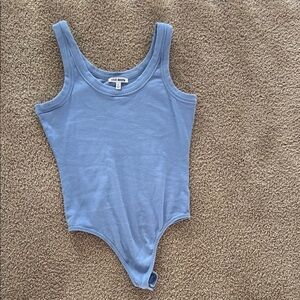 Steve Madden Blue Scoop Neck Bodysuit